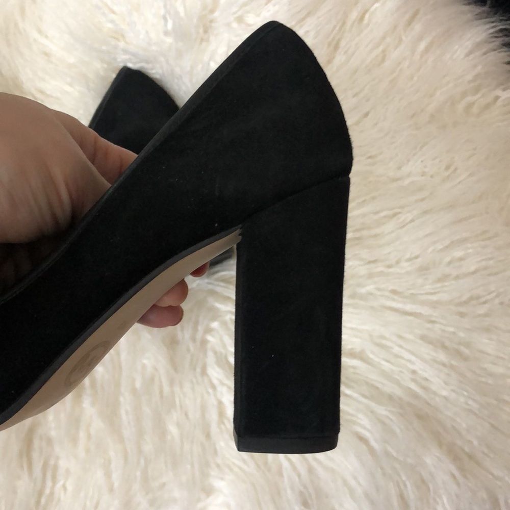 Michael Kors Black Suede Block Heels - Picture 3 of 9